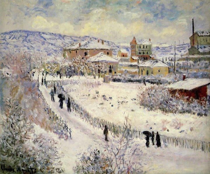 Claude Monet View of Argenteuil in the Snow